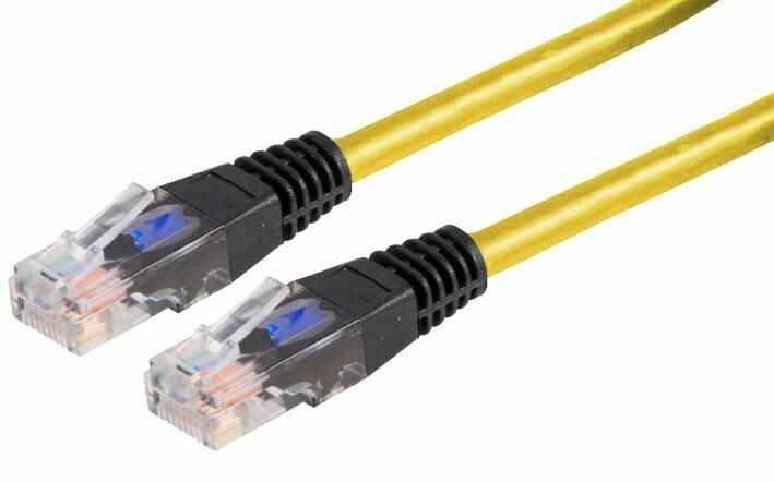 Pro Signal 1m Yellow Cat5e Crossover Cable