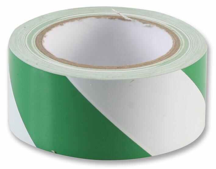 PRO POWER PVC Hazard & Floor Marking Tape, Green/White, 50mm x 33m