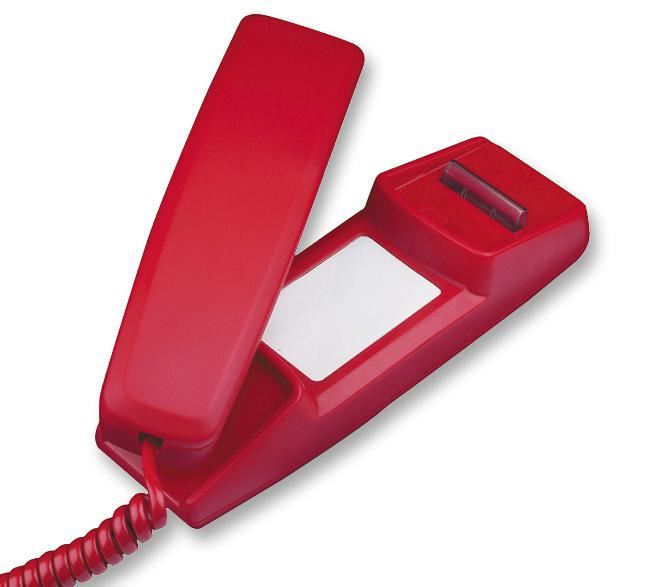 INTERQUARTZ Slimline Hotline Telefoon, Rood