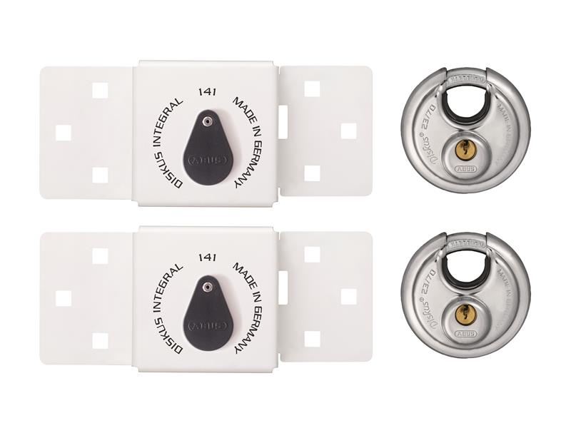 ABUS 141/200 Diskus® Integraal Veiligheidslot & Hangslot Duopack Wit