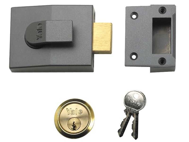 Yale 82 Deadbolt Nightlatch, Dark Metallic Grey, 60mm Backset