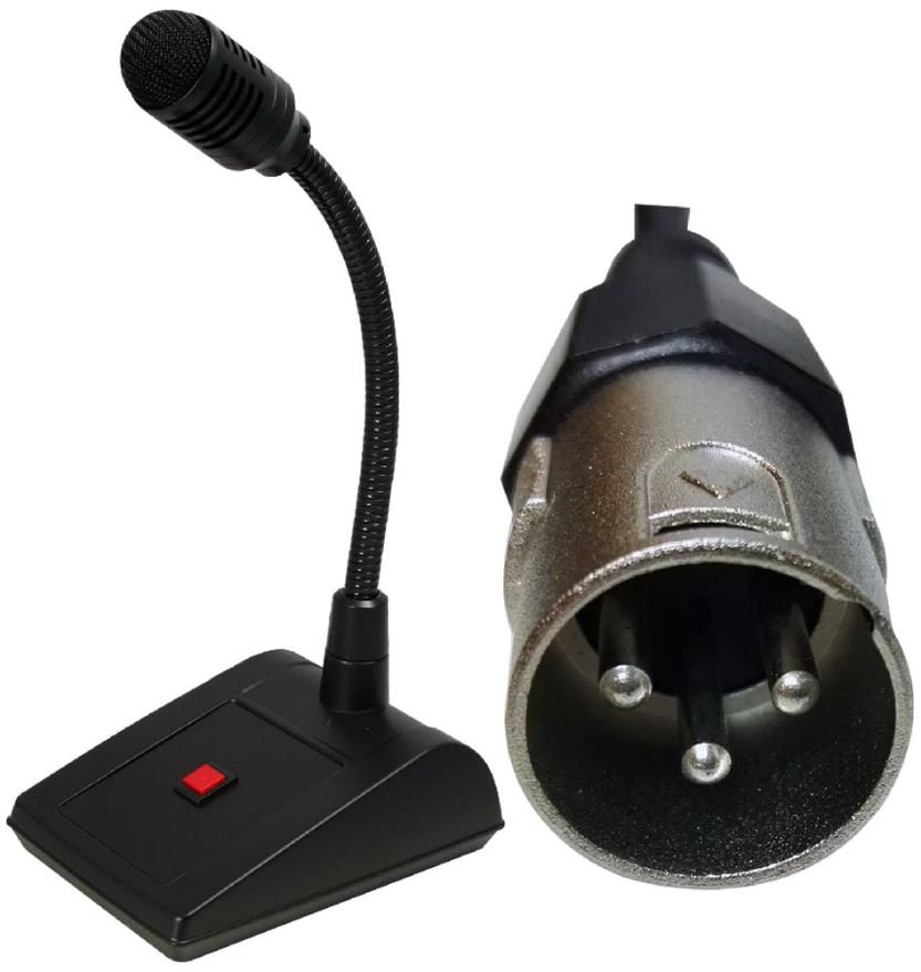 ADS Worldwide XLR Desktop Paging Microphone with 3m Lead