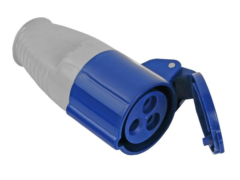 Faithfull Power Plus 16A Blue Socket with Weatherproof Flap