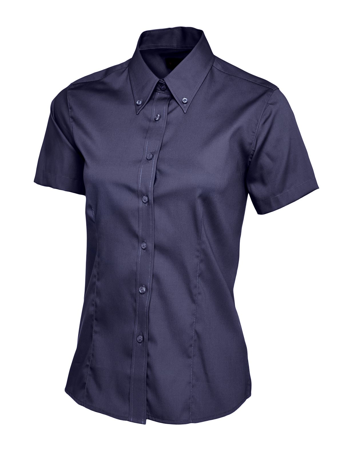 Uneek Women's Pinpoint Oxford Shirt, Navy, 4XL