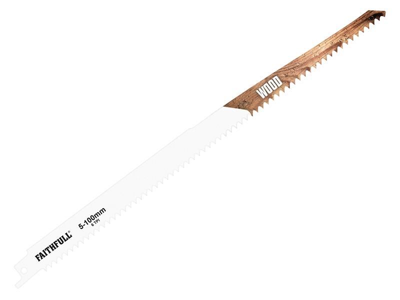 Faithfull S1411D Wood Sabre Saw Blade, 300mm, 6 TPI (Pack of 5)