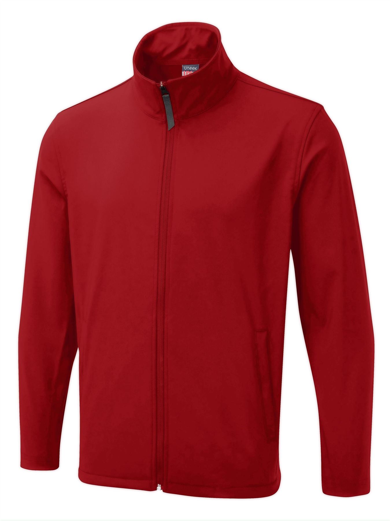 Uneek UX Customisable Soft Shell Jacket, Red, 4XL