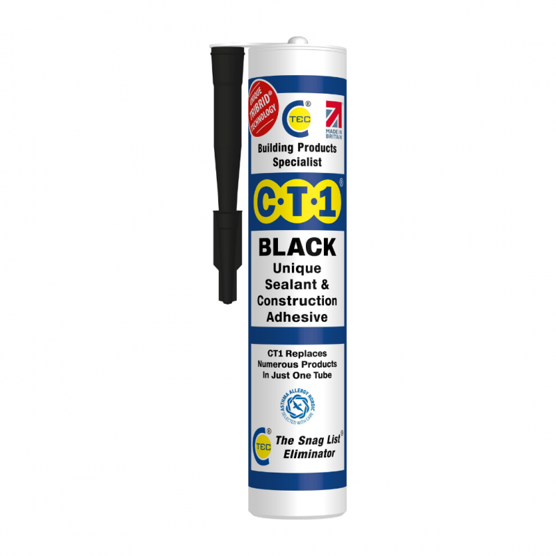 CT1 Black Building Sealant & Adhesive with TRIBRID Technology - 1 Tube