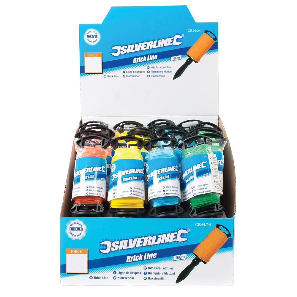 Silverline Spooled Brick Line, 100m High-Visibility