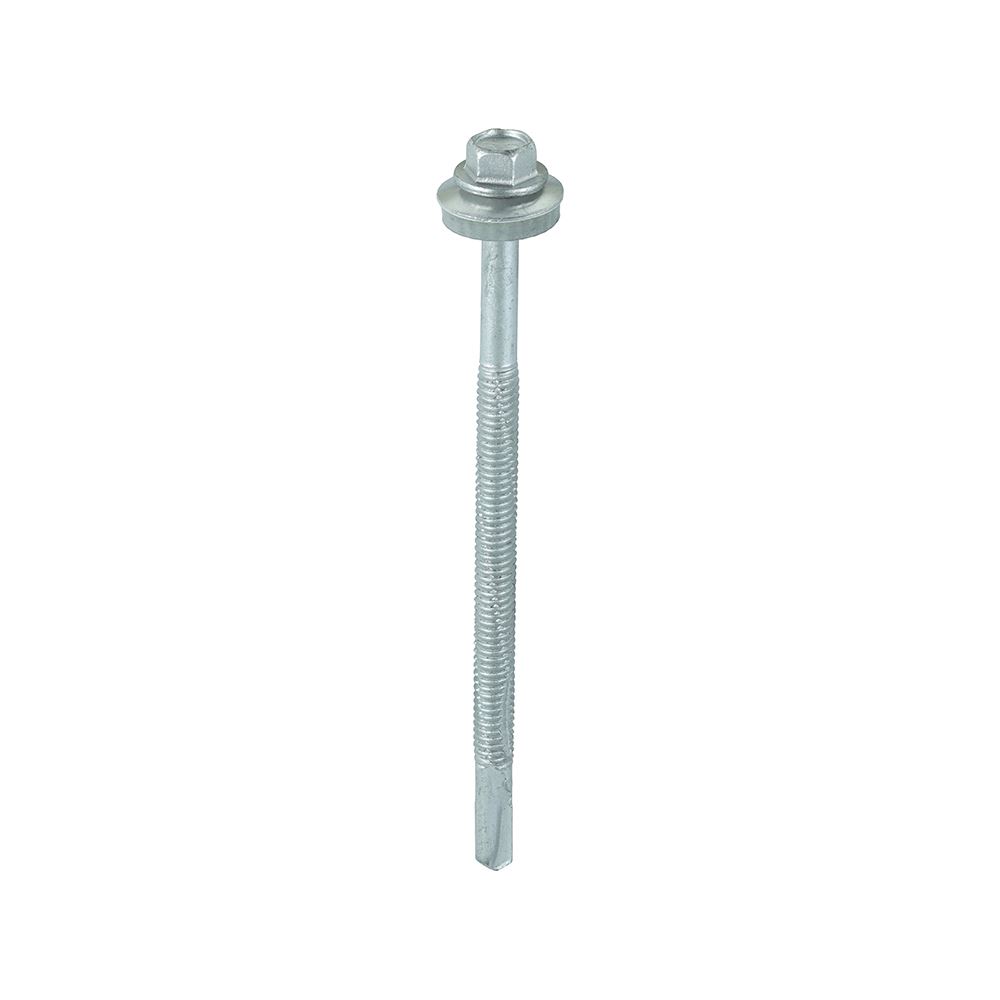 Timco Heavy Duty Hex Screws with EPDM Washer, Silver Organic, 5.5x100mm (100pc)