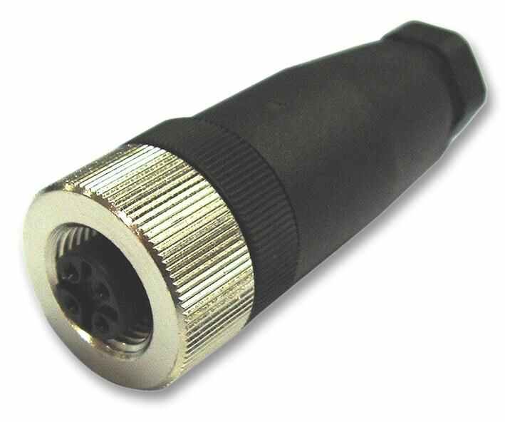 Binder Conector M12 4 vías hembra, anillo de bloqueo, 250V/3A