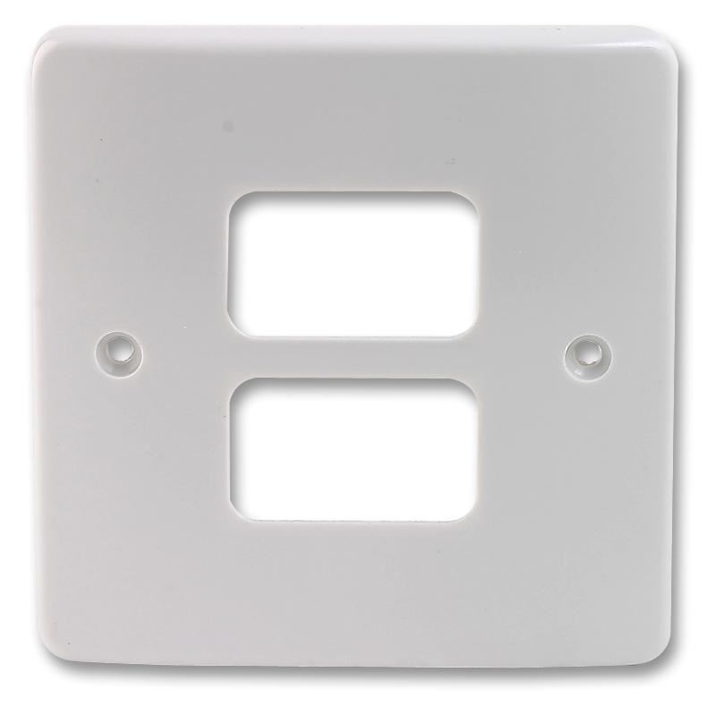 MK Grid Plus 1 Gang 2 Module Front Plate, White