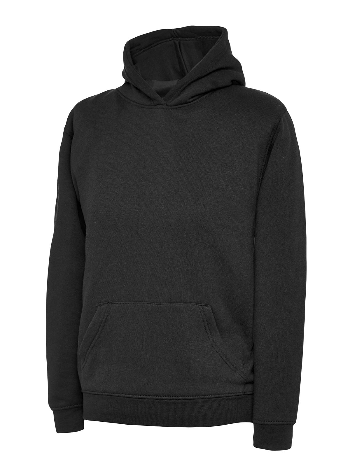Uneek Kids' Hooded Sweatshirt, Black, Size 9-10 Years