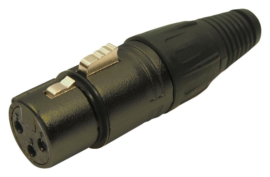CLIFF Presa XLR InLine a 3 Poli, Nero, Corpo in Zinco