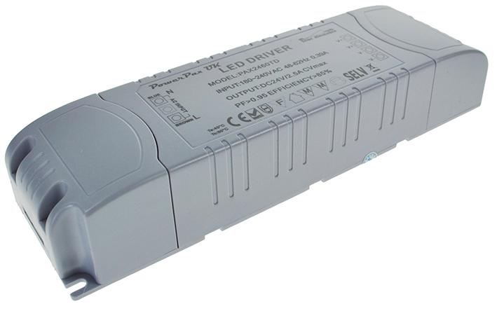 POWERPAX - Tiománaí LED Inmhóraithe 60W, 24V 2.5A