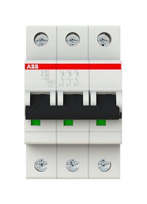 ABB Interruptor Automático 3 Polos 20A Tipo C, 277V AC, DIN Rail