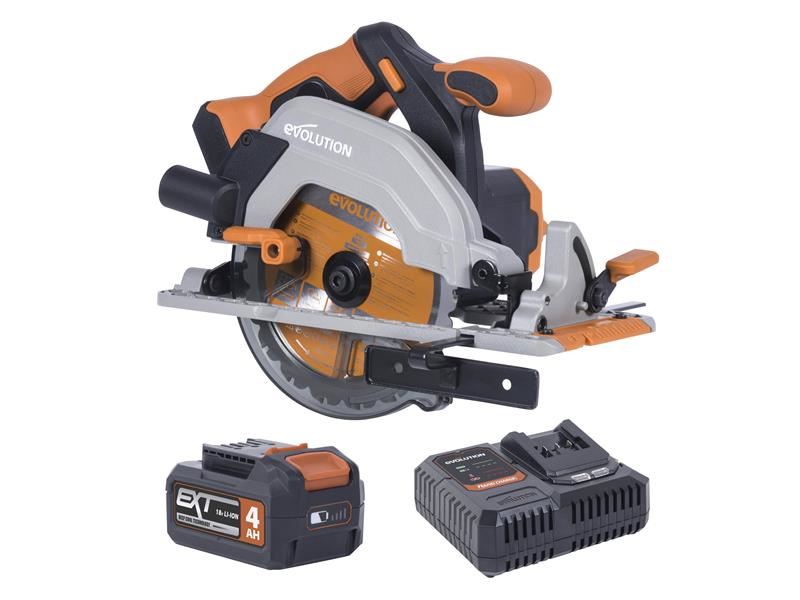 Evolution R165CCS-Li EXT 18V Cordless Circular Saw with 4.0Ah Battery