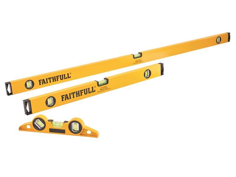 Faithfull 3피스 박스 레벨 세트, 알루미늄