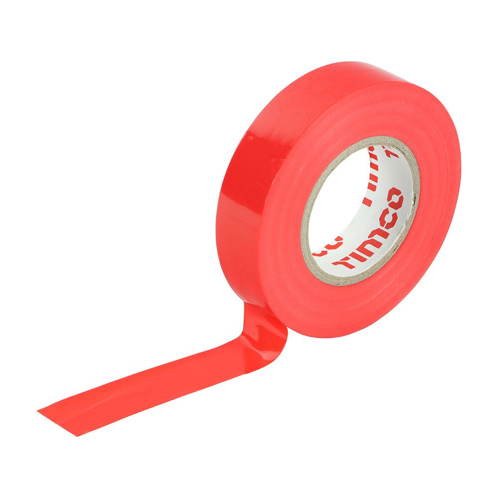 Timco PVC Insulation Tape, Red, 25m x 18mm (10 Pieces)