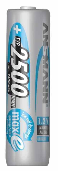 Ansmann NiMH Dobíjecí baterie AA - 2500mAh, 1,2V, nízký samovybíjecí efekt