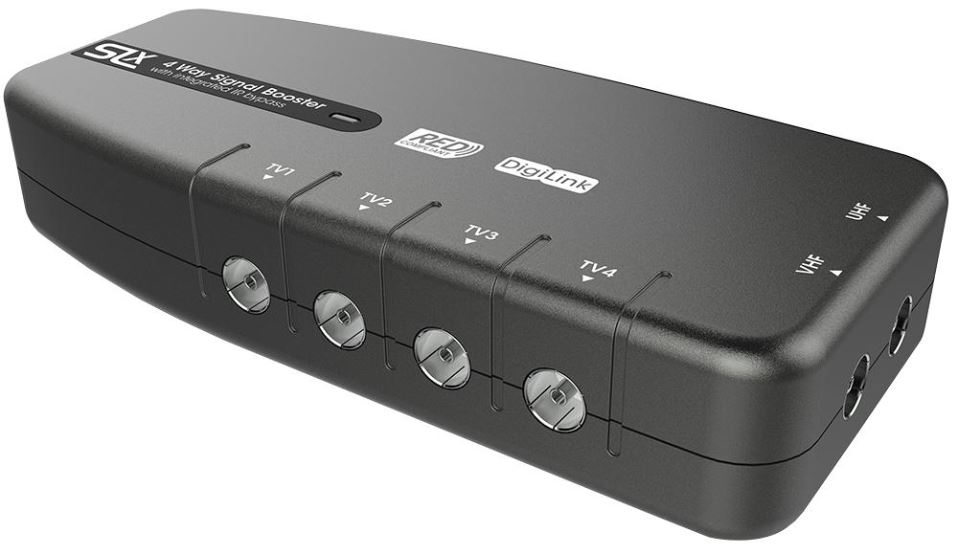 SLX Amplificateur de Signal Satellite 4 Voies, TV HD & Radio, Conforme RED