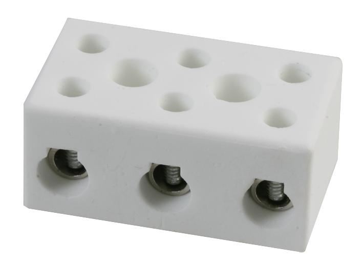HiLo Ceramic Terminal Block, 3 Way, 30A, 1000°C