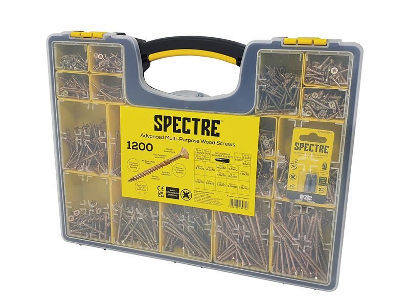 Organizador ForgeFix Spectre™ de Parafusos para Madeira, 1200-Peças