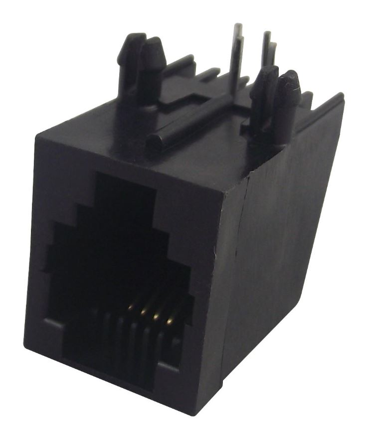 MH CONNECTORS 直角6P4Cモジュラージャック PCBサイドエントリー