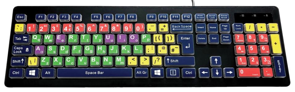 ACCURATUS Rainbow 2 Πληκτρολόγιο USB Υψηλής αντίθεσης για παιδιά – Πολύχρωμο