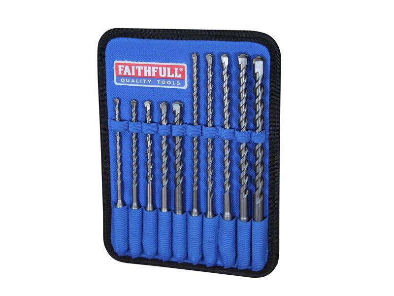 Faithfull SDS+ ドリルビットセット 10点セット タングステンカーバイド製