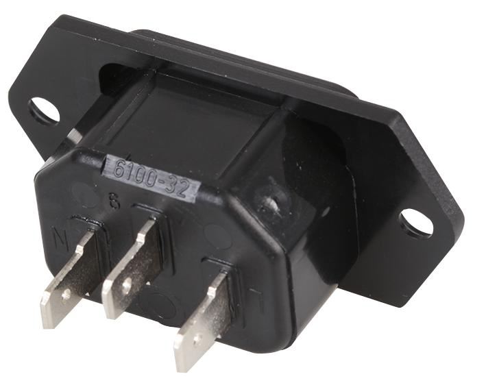 SCHURTER C13 IEC Διαλειτουργική Δύο Ρόμβων Πρίζα, Βιδωτό Στερέωσης Πάνελ με Καρ