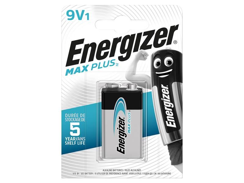 Energizer MAX PLUS - Ceallraí Alcaileach 9V (Pac 1)