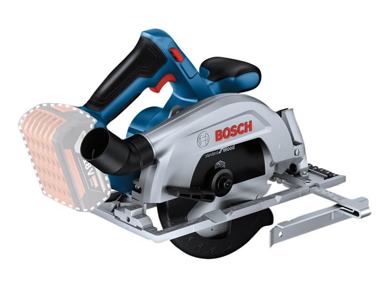 Bosch GKS 18V-57 Gairmiúil - Sábh Ciorclach Gan Sreang, Aonad Lomm