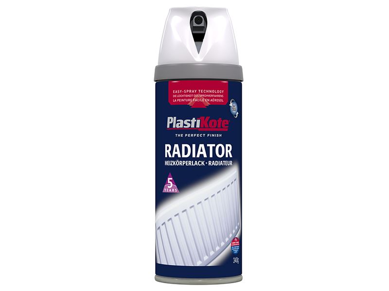 PlastiKote Tinta para Radiadores Twist & Spray, 400ml, Branco Brilhante