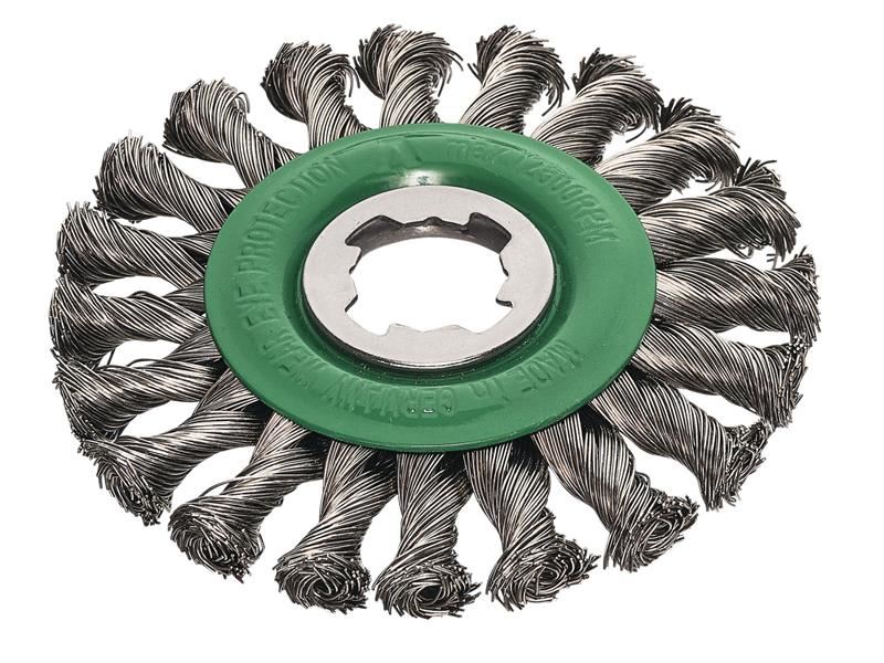 Lessmann X-Lock Edelstahl-Knotenbürste 125mm, funkensicher