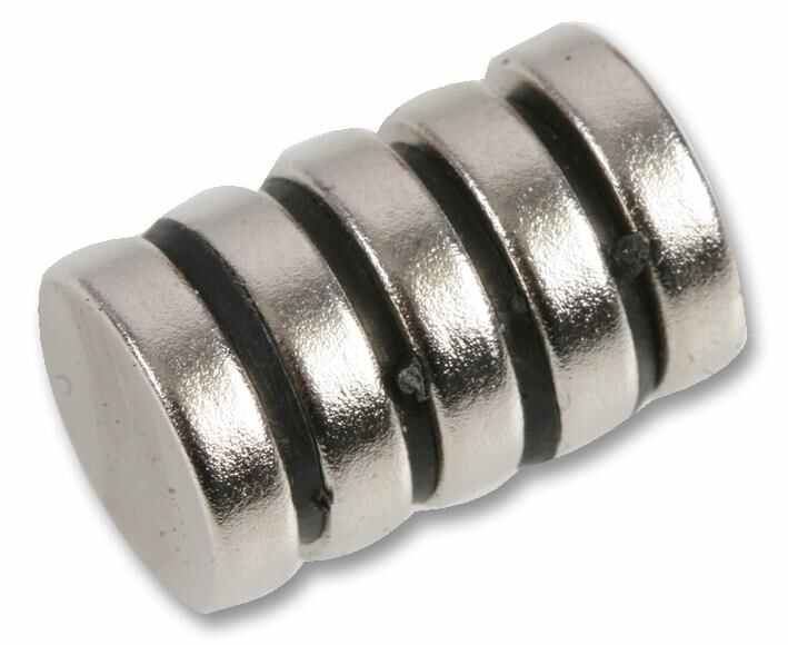 Duratool מגנטים נאודימיום, 12 מ'מ x 3 מ'מ, מצופים ניקל, 6 יחידות