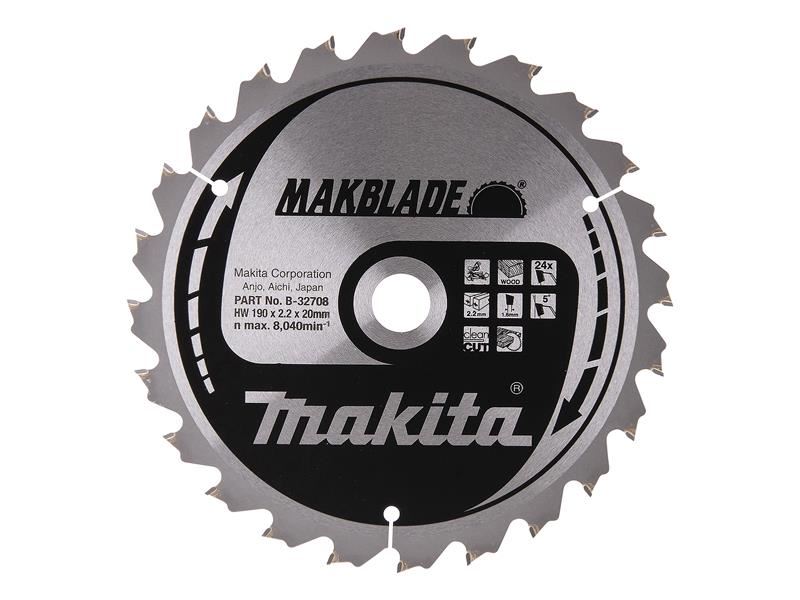 Makita MAKBLADE 190mm Zaagblad voor Verstekzaag, 24 Tanden, Hardmetaal
