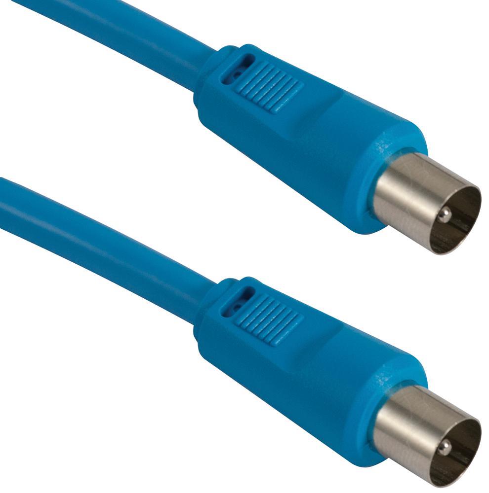 MAXVIEW Flexible Coax to Coax Flylead, 1.5m, 75 Ohm, Blue