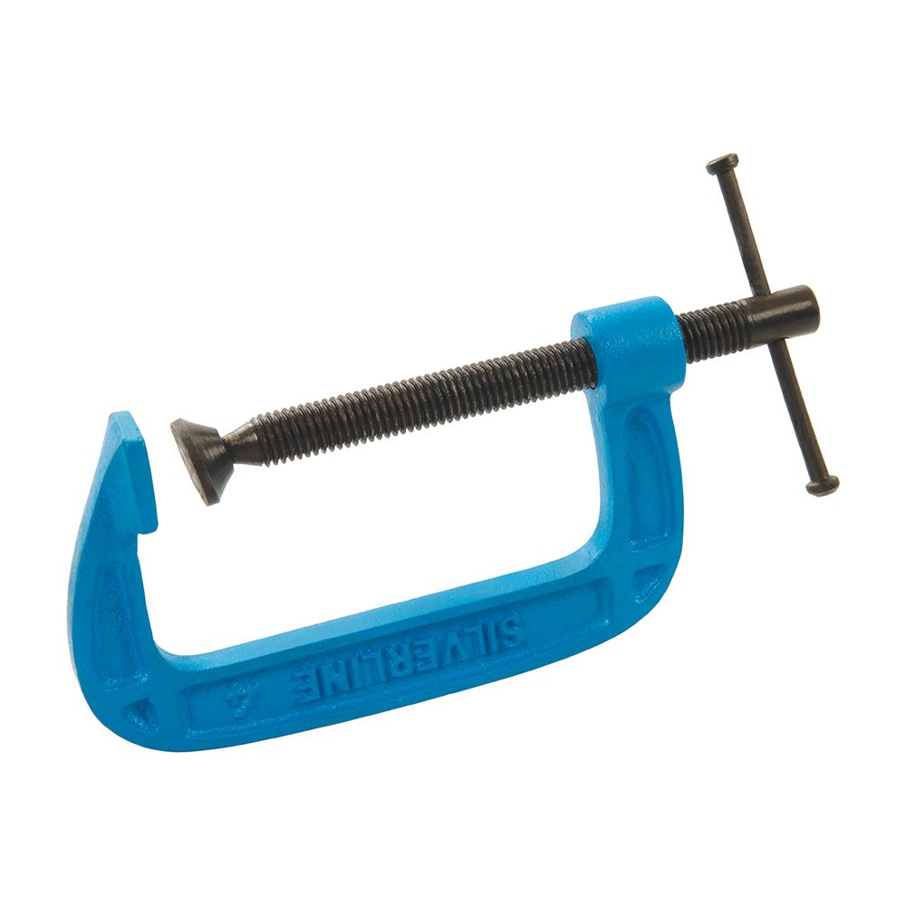 Silverline Light Duty G Clamp, 100mm, Cast Iron