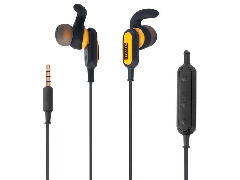 DEWALT - Ακουστικά με Καλώδιο για Εργατικό Χώρο, Αδιάβροχα IPX6, 9mm Drivers