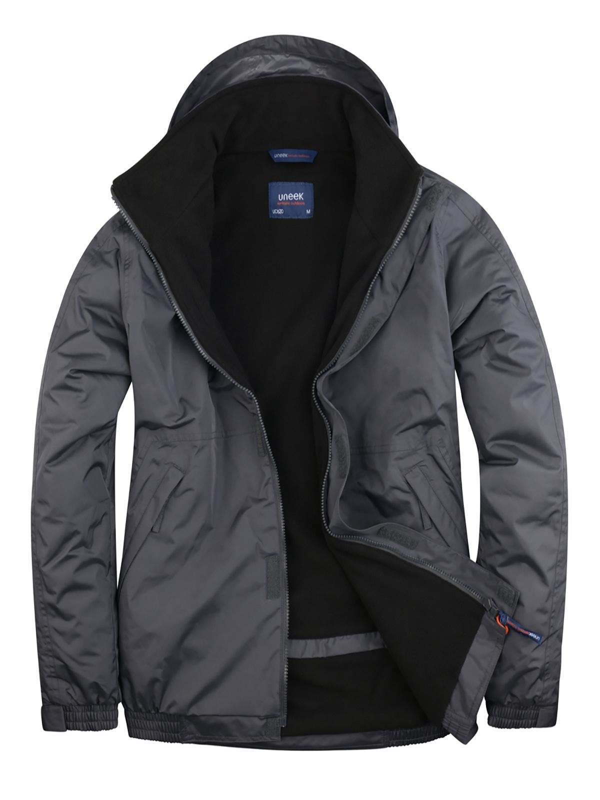Uneek Unisex Premium Outdoor Jas, Waterdicht, Diepgrijs/Zwart - Maat L
