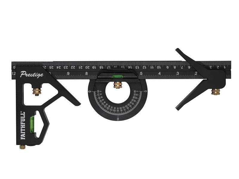 Ensemble d'équerres combinées Faithfull Prestige en aluminium, 300 mm (12 po)