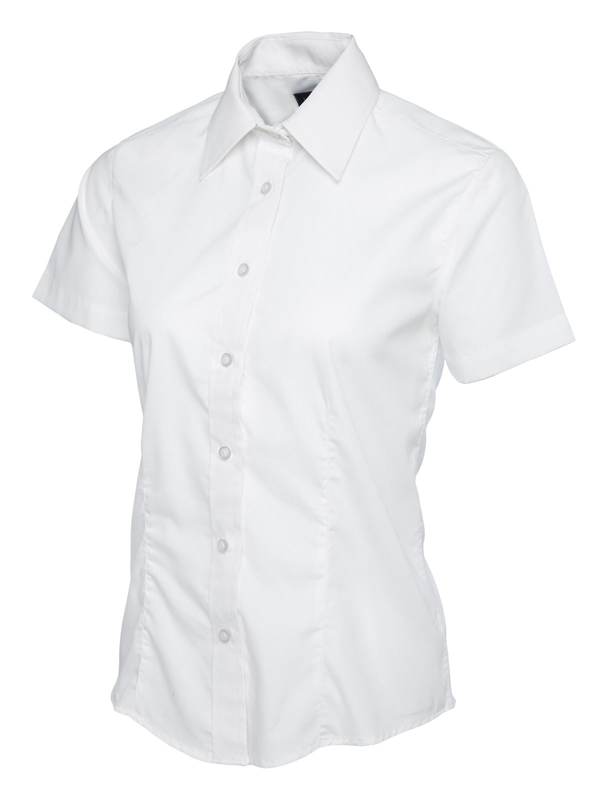 Uneek Ladies' Poplin Half-Sleeve Shirt - 65% Πολυεστέρας 35% Βαμβάκι - Λευκό - 