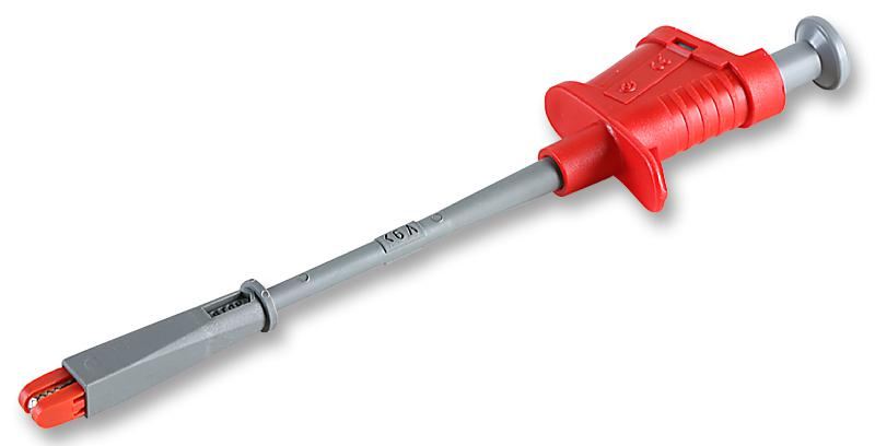 TENMA Pince crocodile flexible 6A 4mm, Rouge
