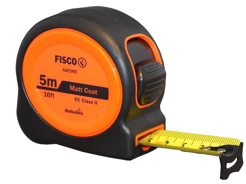 Fisco A1-Plus Fita Métrica, Laranja Fluorescente, 5m/16ft, 25mm de Largura