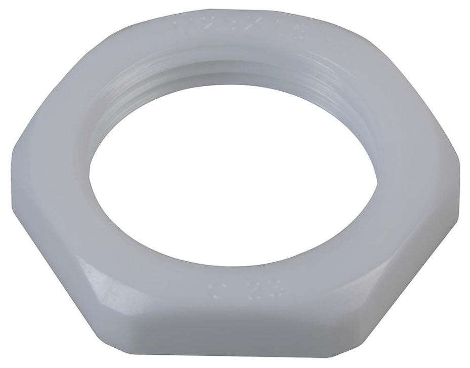 PRO POWER Nylon Lock Nut, M25 1 Inch, White, Pack of 10