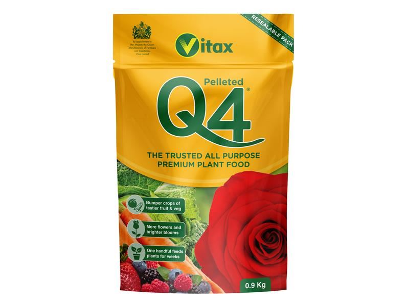 Vitax Q4 Pelleted Fertilizer 0.9kg Pouch for Gardens