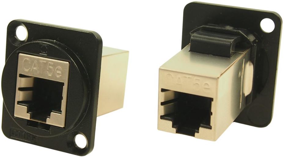 CLIFF FTP Cat5e RJ45 パネルマウントスルーコネクタ ブラックメタルXLRフレーム