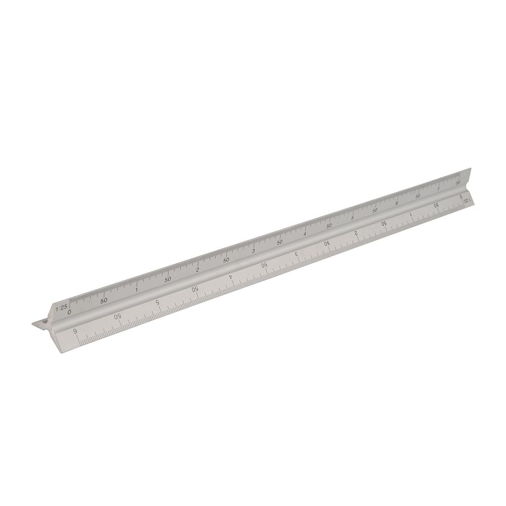 Silverline Aluminium Scale Tri Rule 300mm