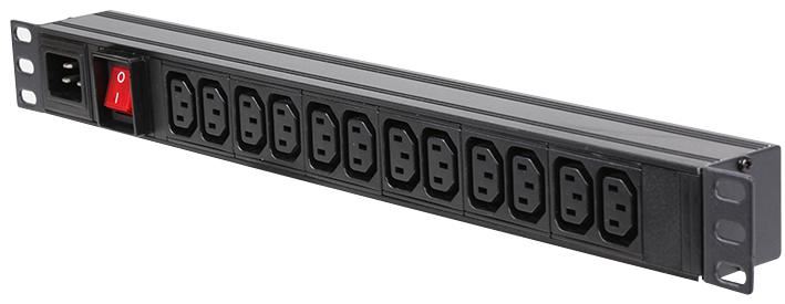 LMS DATA 1U 12ウェイ 10A IEC C13 to C20 水平配置PDU