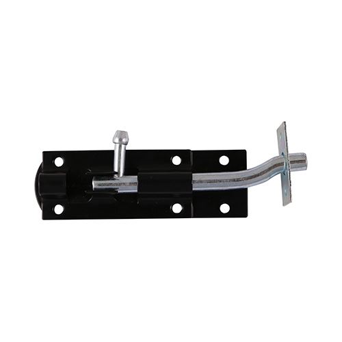 Timco Necked Tower Bolt, Black, Carbon Steel, 8 Inch